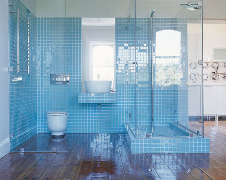 "Banheiro em azul"